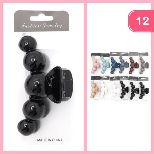 Colorful Bubble Hair Claw Jaw Clips (12 Units)
