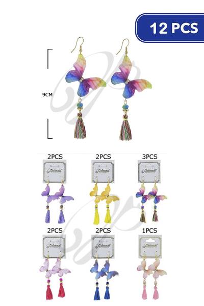 Butterfly Tassel Dangle Earring (12 Units)