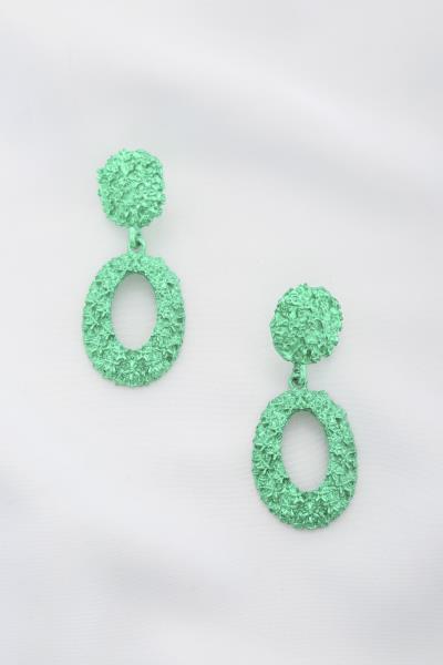 Textured Oval Dangle Drop Earring
