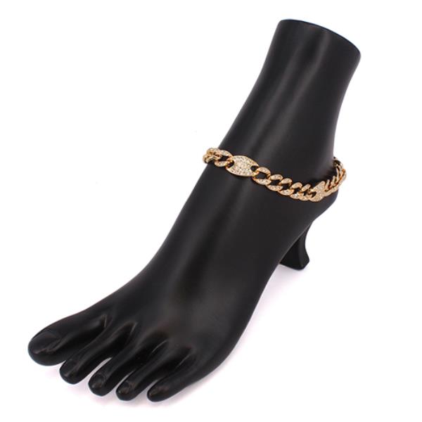 Rhinestone Circle Link Anklet