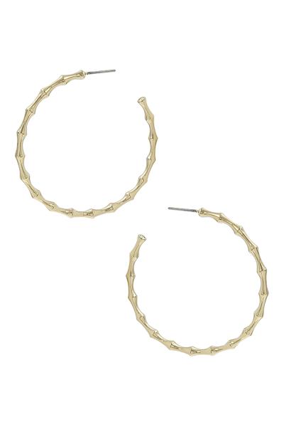 METAL BAMBOO HOOP EARRING