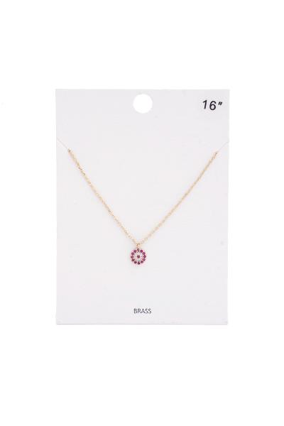 Dainty Eye Rhinestone Charm Necklace