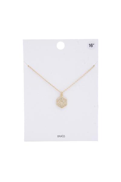 Lightning Hexagon Charm Necklace