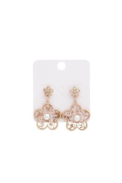 TRANSPARENT FLOWER POST DROP EARRING