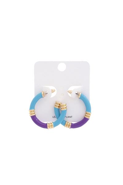 COLOR OPEN CIRCLE EARRING