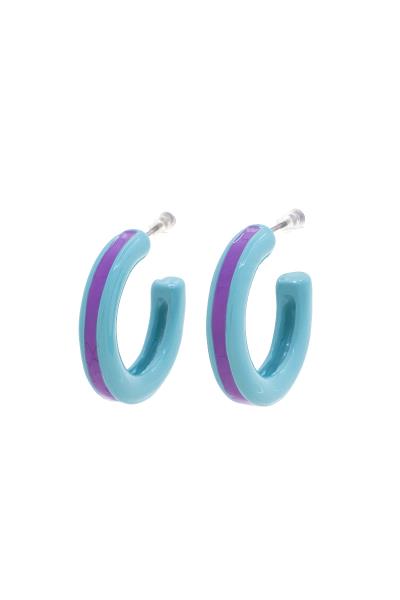 STRIPE CENTER OPEN CIRCLE EARRING