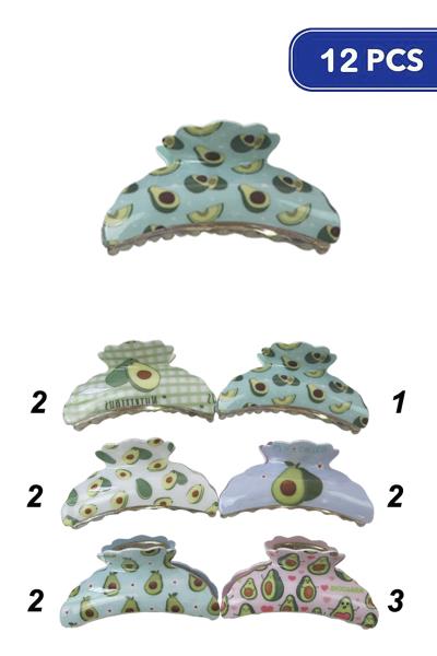 Avocado Hair Claw Clips (12 Units)