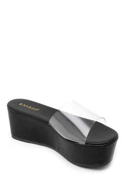 CLEAR SMOOTH DESIGN HIGH SLIPPER SANDALS 12 PAIRS