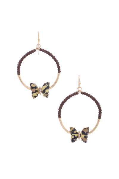 Butterfly Beaded Ring Drop Earring