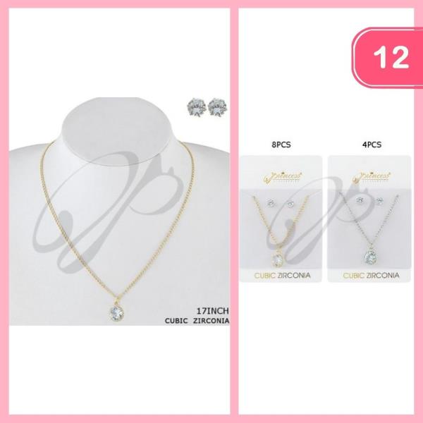 Pendant Necklace Earring Set (12 Units)