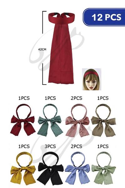 Satin Ribbon Headband (12 Units)