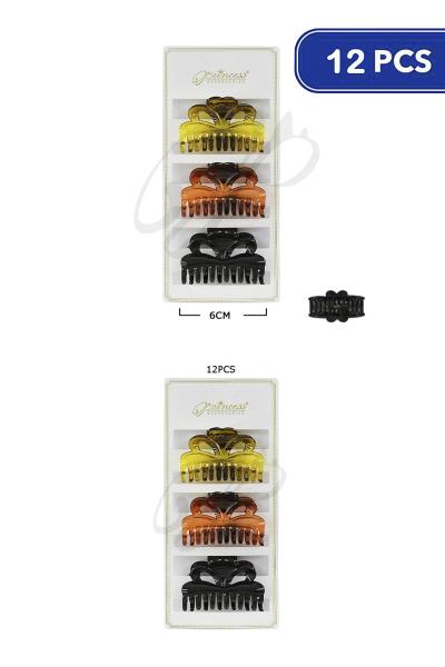 Small Hair Claw Jaw Clip 3 PC Set (12 Units)