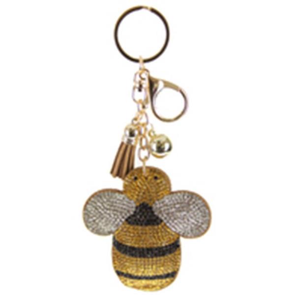 FASHION BEE RHINESTONE TASSEL KEY CHAIN