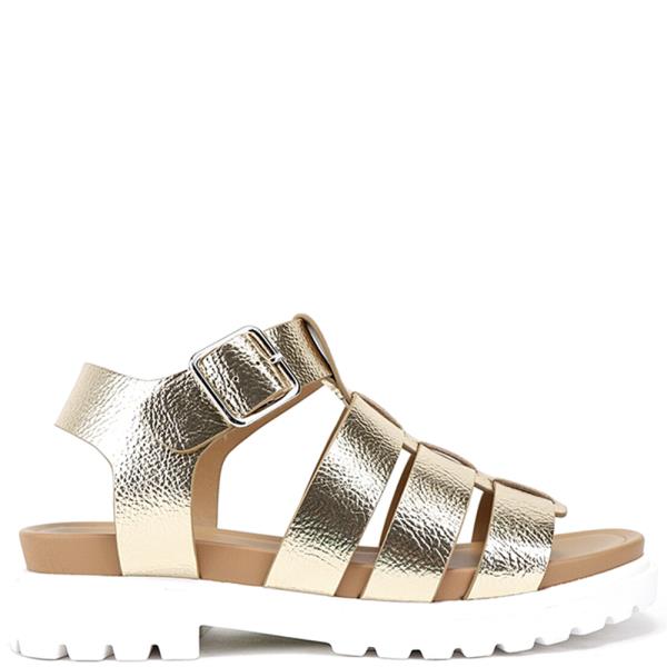 FASHION GOLD BUCKLE STRAP SANDALS 12 PAIRS