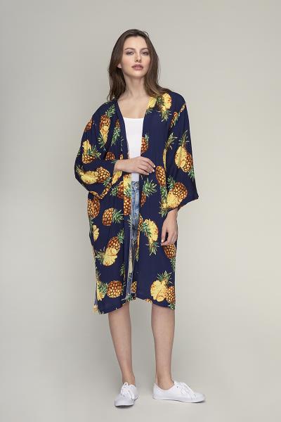 PINEAPPLE PRINT KIMONO