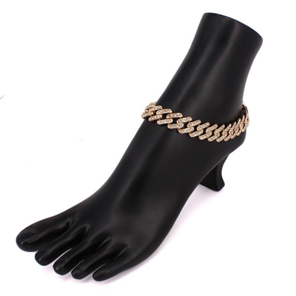 Rhinestone Metal Anklet