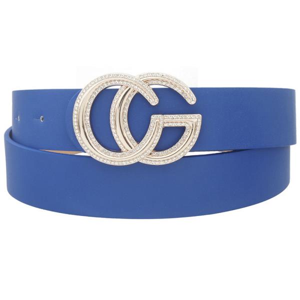 RHINESTONE OUTLINE TRIMMED BUCKLE BELT