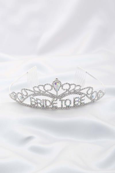 BRIDE TO BE CRYSTAL RHINESTONE HAIR TIARA