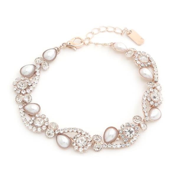 Teardrop Pearl Rhinestone Bracelet