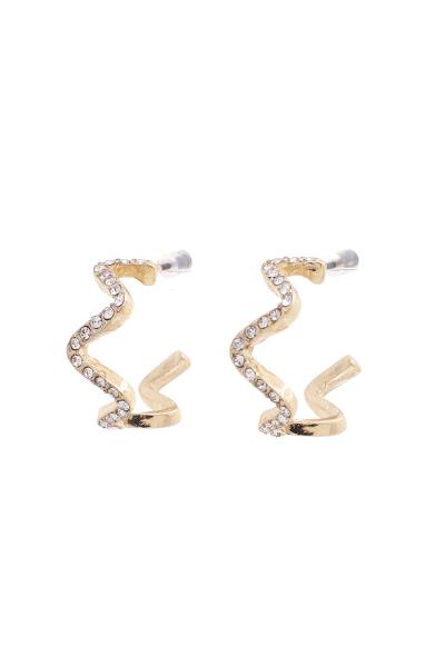 WAVY RHINESTONE EDGE EARRING