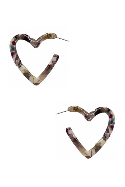 Clay Open Heart Clay Earring