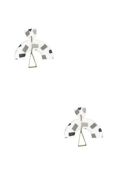 Clay Curved Metal Drop Earring