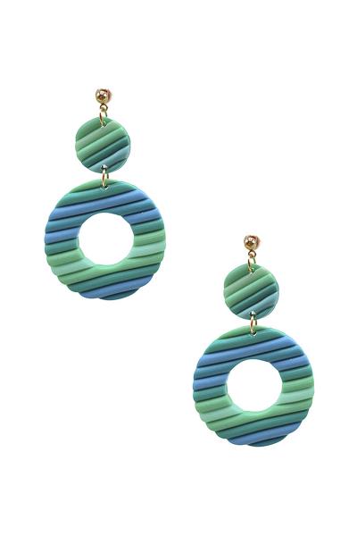 Open Round Clay Tone Earring