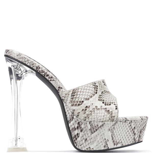 CHIC PLAIN FASHION DESIGN CLEAR HEEL 12 PAIRS