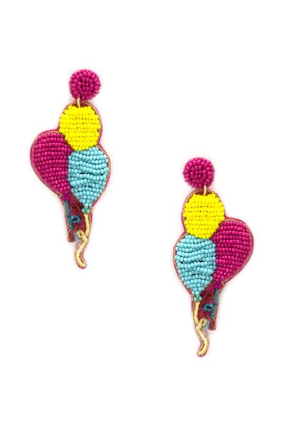Seed Bead Balloon Dangle Earring