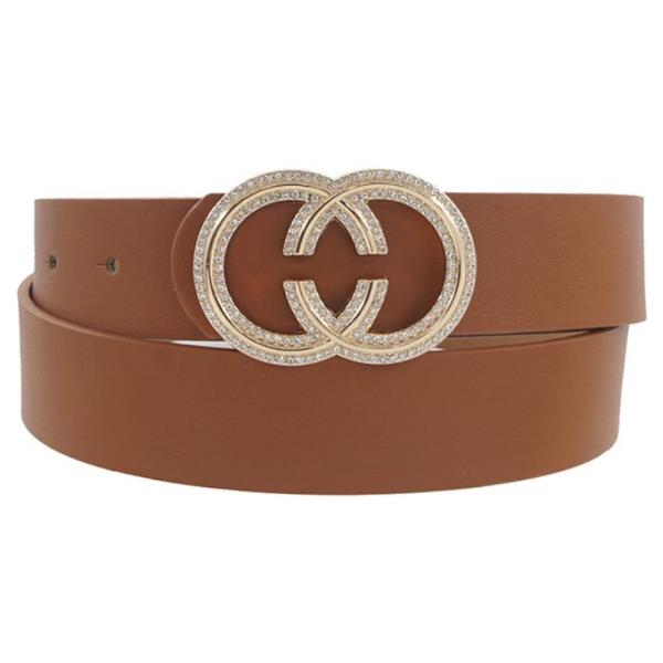 RHINESTONE TRIMMED BUCKLE BELT