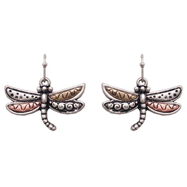 Dragonfly Metal Dangle Earring