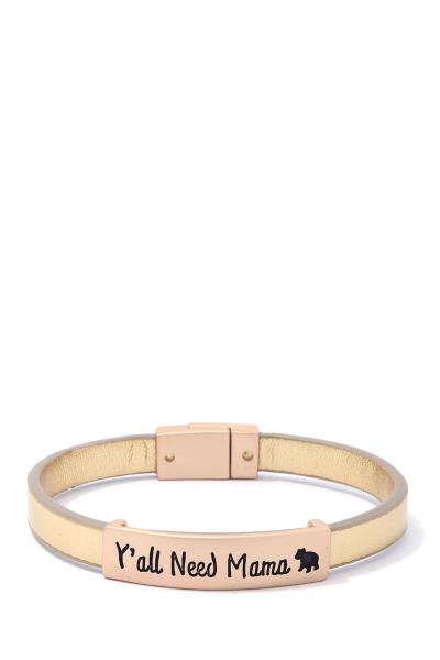 Yall Need Mama Bear PU Leather Magnetic Bracelet