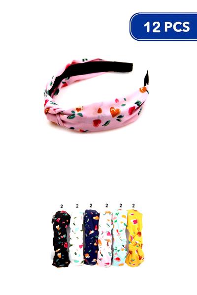 Heart Leaf Print Hair Headband (12 Units)