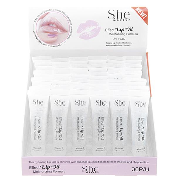 CLEAR AND GLITTER MOISTURIZING FORMULA EFFECT LIP OIL (36 UNITS)