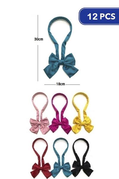 Satin Headband with Ribbon Strap (12 Units)