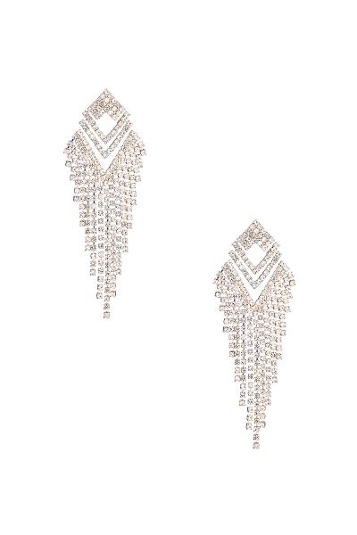 Rhinestone Chevron Shape Fringe Earring
