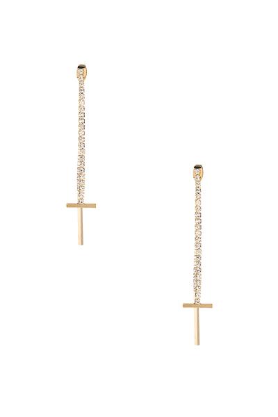 Rhinestone Bar Drop Front Back Earring
