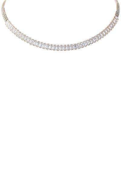 Rectangle Rhinestone Basic Necklace