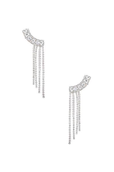 Rhinestone Curve Fringe Climber Earring