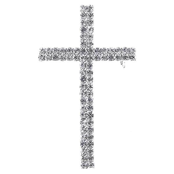 FASHION RHINESTONE ZIRCONIA CROSS BROOCH