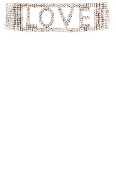 Rhinestone Love Letter Choker Necklace