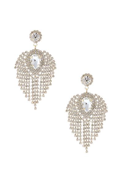 Crystal Rhinestone Fringe Design Earring