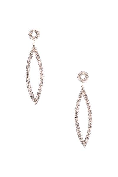 Rhinestone Pointy Curve Shape Earring