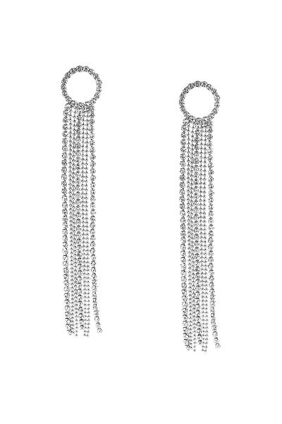 Rhinestone Circle Shape Fringe Earring
