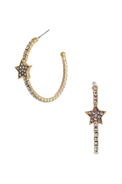 Rhinestone Star Open Cuff Earring