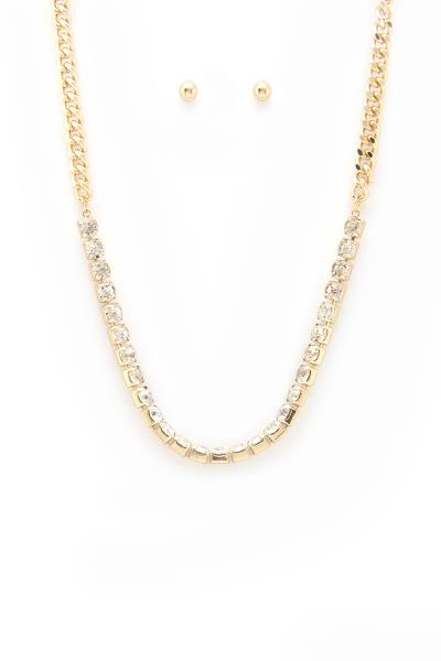 Rhinestone Metal Necklace