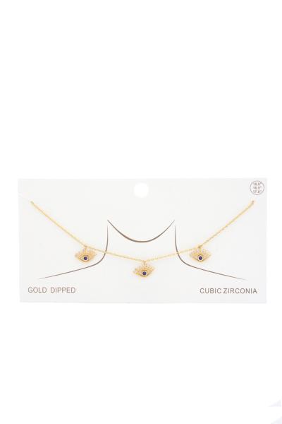Evil Eye Charm Gold Dipped Necklace