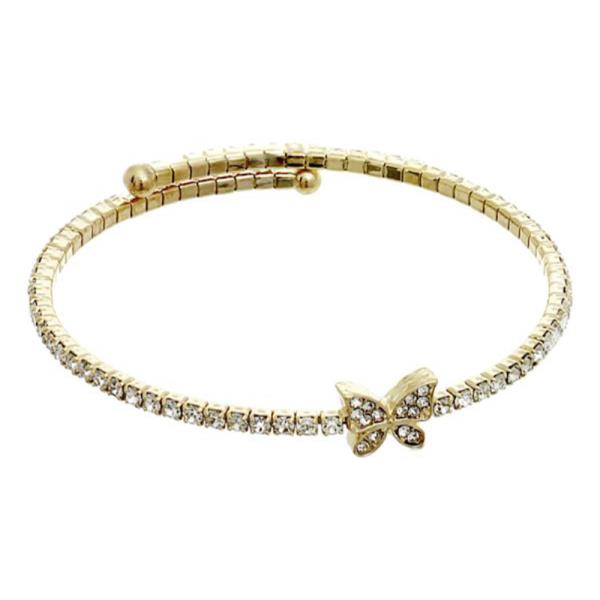 Stylish Multi Rhinestone Butterfly Bracelet