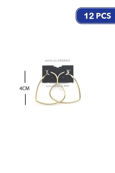 Heart Metal Hoop 40mm Earring (12 Units)