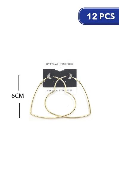 Heart Metal Hoop 60mm Earring (12 Units)